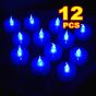 12 Blue Steady Tealights