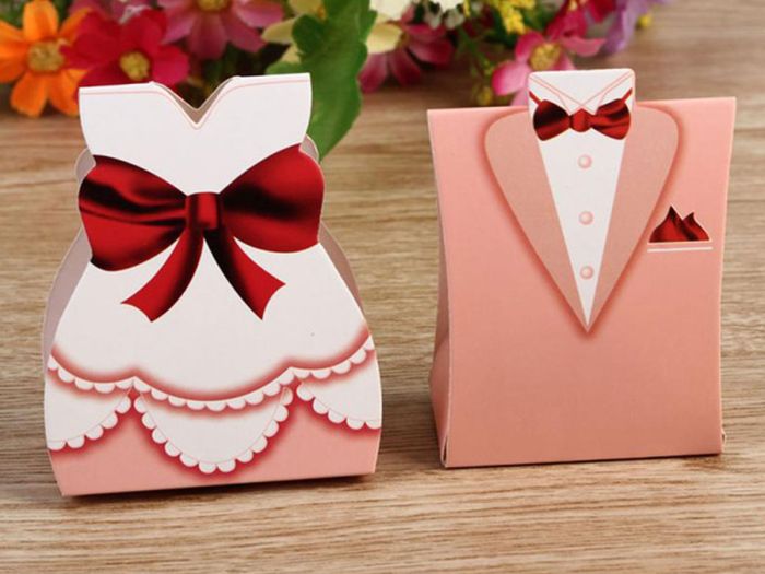 100pcs Pink Bride & Groom Wedding Favours