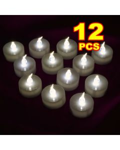 12 Warm White Steady Tealights
