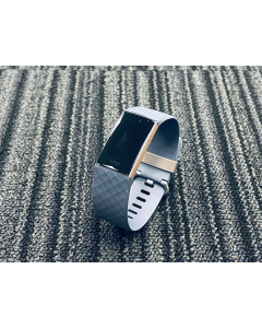 FAULTY Fitbit Charge 3 Blue Grey/Rose Gold Fitness Activity Tracker Watch FB409