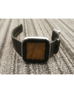 FAULTY Fitbit Versa Black Aluminium Heart Rate Fitness Activity Tracker Watch FB507