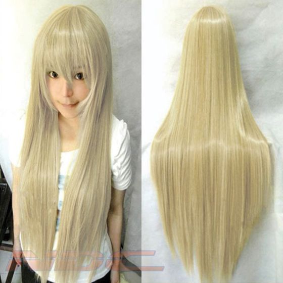 80cm Curly/Wavy Wig - Light Blonde
