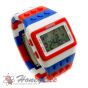Retro Digital LCD Sports Watch Construction Building Brick Block Pixel 8-Bit-Union Jack
