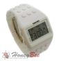 Retro Digital LCD Sports Watch Construction Building Brick Block Pixel 8-Bit-White
