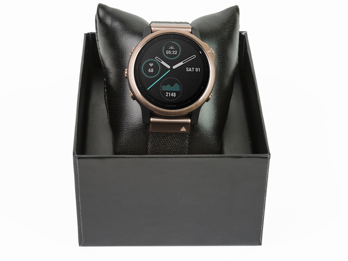 black and rose gold garmin
